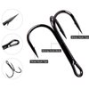 130pcs Fishing Treble Hooks Kit for Saltwater Freshwater, High Carbon Steel Barbed Treble Hooks Strong Sharp Round Bend Triple Fishing Hooks for Catfish Bass Trout Hard Baits Lures