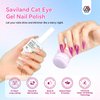 SAVILAND 15ml Glitter Silver Cat Eye Gel Nail Polish Castor Oil Vitamin E: Cateye Gel Polish Soak Off U V LED Nail Lamp Reflective Shining Magnetic Gel Nail Polish Nail Art Magnet Home DIY Nail Salon