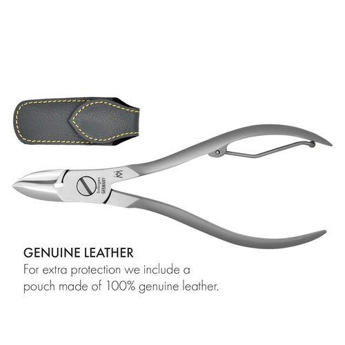 Fingernail and Toenail Nippers in Leather Case FINOX Surgical Stainless Steel Pedicure Nail Clippers German Toe Nail Cutter GERmanikure Solingen p126