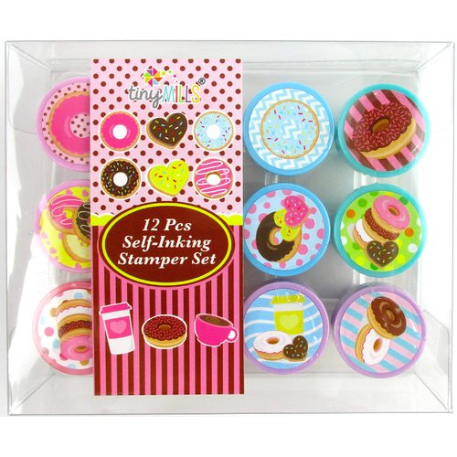 TINYMILLS 12 Pcs Donuts Stamp Kit for Kids