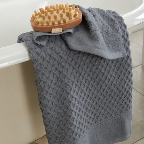 Great Bay Home 100% Cotton Grey Hand Towels | 6 Soft Bathroom Hand Towels | Highly Absorbent, Quick Dry Bath Towels | Grayson Collection (Set of 6, Diamond Dark Grey)