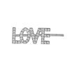 Lux Accessories Silvertone DREAM HOPE LOVE Crystal Rhinestones Fashion Clips