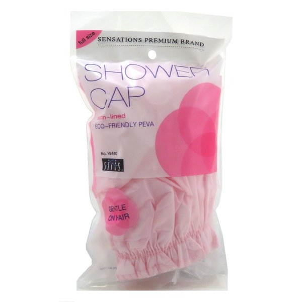 Siris Shower Cap Full Size Satin Lined Vinyl (2 Pack)