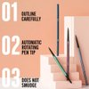 Waterproof Eyebrow Pencil,Ultra-Fine Mechanical Pencil with Spoolie Brush,Eyebrow Pencil Soft Textured,Easy to Color,Draws Tiny Brow Hairs and Fills in Sparse Areas,Create Natural Eye Brow,Gray