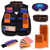 Forliver Kids Tactical Vest Kit for Nerf Guns, N-strike Elite Series with 50 Bullets Refill Darts + 2 Reload Bullet Clips + Face Tube Mask + Protective Glasses + hand wrist band