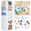 Summer Nail Art Rhinestones, 2 Boxes Tropical Ocean Nail Charms Shell Starfish Conch Sea Series 3D Beach Nail Design Accessories Manicure DIY Seashell Nail Decoration for Women Girls