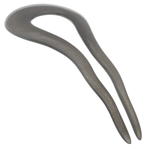 Camila Paris CP3077 French Twist Stick Clip Pins, Gray, Wavy Hair Pin U-Shaped Hair Fork for Girls Spiral Updo Chignon Bun Holder, Fashion Flexible Styling Hair Accessories for Women, Made in France