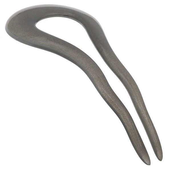 Camila Paris CP3077 French Twist Stick Clip Pins, Gray, Wavy Hair Pin U-Shaped Hair Fork for Girls Spiral Updo Chignon Bun Holder, Fashion Flexible Styling Hair Accessories for Women, Made in France