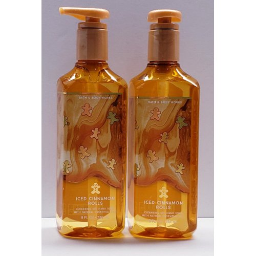 Bath & Body Works Deep Cleansing Gel Hand Soap 2 Pack 8 oz. (Iced Cinnamon Rolls), 16.0 Fl Oz