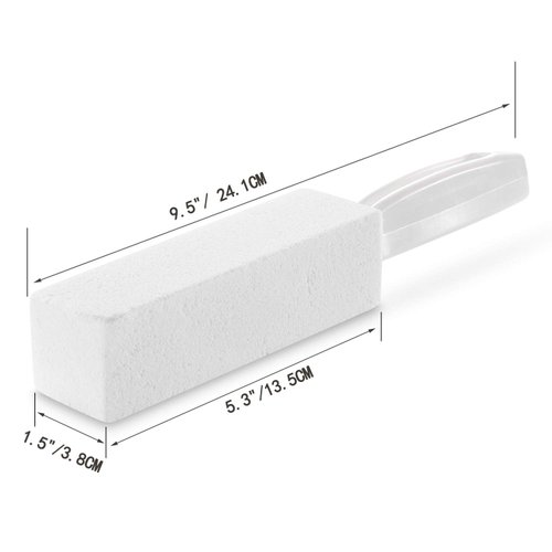 2 Pack Pumice Stone for Toilet Bowl Cleaning with Handle, Scouring Stick Remove Toilet Bowl Hard Water Rings, Calcium Buildup and Rust for Cleaning Toilet, Bathroom, Kitchen Sink, Grill (White)