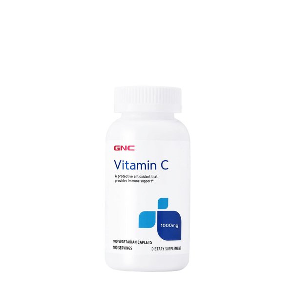 GNC Vitamin C 1000mg, 100 Caplets, Provides Immune Support