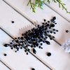 Kercisbeauty Wedding Bridal Hair Accessories Black Crystal Hair Comb Headband Hair Vine Party Prom Women Headpiece