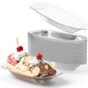 Avant Grub Super Fun, Recyclable 8oz Plastic Banana Split Boats 50 Pack. Durable, Disposable Ice Cream Sundae Dishware Bowl. Perfect Plastic Cups for Social Event or Kids Birthday Party.