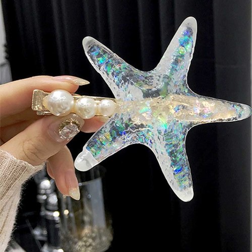 Bartosi Starfish Hair Clips Mermaid Hair Accessories Sea Star Hair Barrettes Beach Wedding Hair Accessories for Women (Pack of 2)