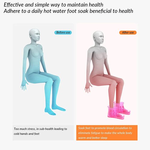 WMHYLYH Massage Foot Bath Shoes Foot Soaking Bath Basin, Portable Foot Soak Tub Foot Soaker, Foot Spa Shoes Pedicure Foot Spa for Thermal Massage to Promote Blood Circulation (Medium,Red)