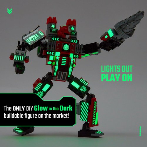 JITTERYGIT Mech Building Robot Glow in The Dark Action Figure Toy Set, Cool Space Super Hero Christmas Birthday Gift, Best Xmas Holiday Present Bricks for Boys, Girls, Teen 6 7 8 9 10 Year Old