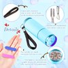 Chumia Mini UV LED Nail Lamp for Gel Nails with 9 LED and Nail Cuticle Pusher Portable Gel LED UV Nail Lamp Stainless Steel Manicure Tool with 2 Pieces Nail Files for Girl Woman Home (Blue)