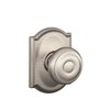 Schlage F10 GEO 619 CAM Georgian Door Knob with Brookshire Trim, Hall & Closet Passage Lock, Satin Nickel