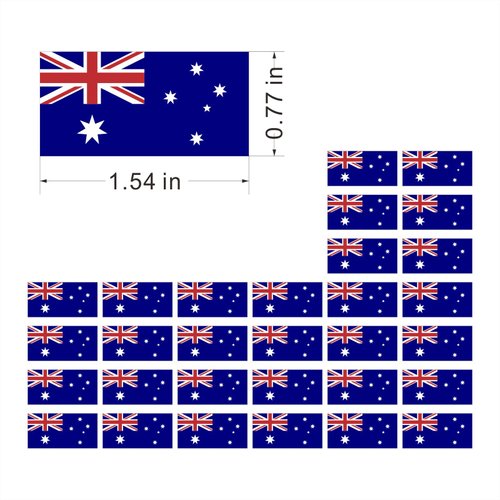 Womaha 30 Sheets Australia Flag Temporary Tattoos Fans Face Tattoo Stickers for Adults Kids Group Activity Props
