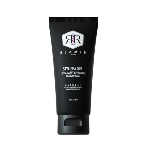 Reamir Styling Gel - Men's Hair Medium Hold - Medium Shine Finish - Lasting Scent - Rosemary & Vitamin E - Alcohol, Paraben Free, 4 fl. Oz / 118 ml