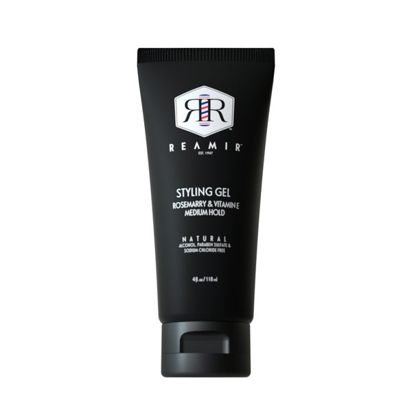 Reamir Styling Gel - Men's Hair Medium Hold - Medium Shine Finish - Lasting Scent - Rosemary & Vitamin E - Alcohol, Paraben Free, 4 fl. Oz / 118 ml