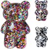 1Pc Multicolor Cute Bear Mobile Phone Finger Holder Mobile Phone Cartoon Foldable Epoxy Sequins 3D Shaped Phone Grip Tok Folding Bracket for Desktop Mobile Phone Accessories