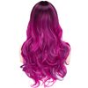 Long Curly Purple Ombre Wig for Women Rainbow Wigs Colorful Wigs Middle Part Wig for Halloween Costume Wig