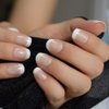 ELEVENAIL Natural Beige Nude White Press on Nails Short Squoval French Nail Tips False Nails Easy Wear Salon Manicure Reusable UV Gel Fake Nails DIY Nail Art at home