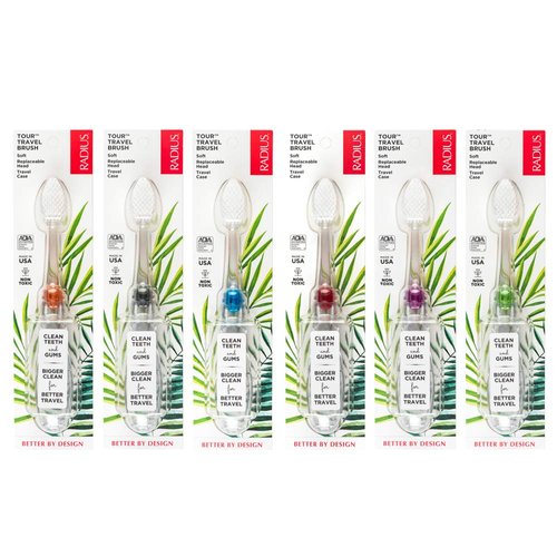 Radius Tour Travel Toothbrush, Assorted color - 1 count