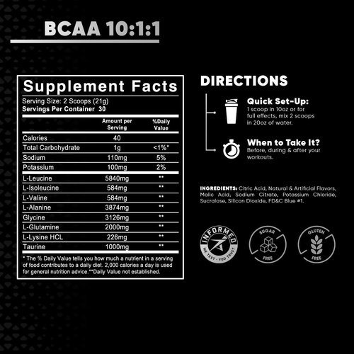Lab Nutrition BCAA 10:1:1 New Modern Amino Matrix, High Concentration of Leucine, Amino Acids, 1.39 Lbs, 60 Servings Blue Rasberry Flavored.