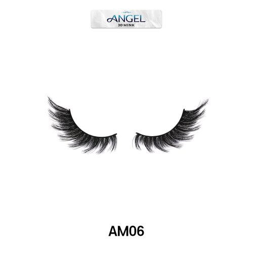 Laflare 3D MINK ANGEL Eyelashes, Soft, Feather-Light, Double-Layer, Voluminous, Glamorous, Fluffy, Striking Look, Reusable Premium Quality False Mink Lashes (AM06)