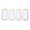 Mandala Crafts All Purpose Sewing Thread Spools - White Serger Thread Cones 4 Pack - 40S/2 24000 Yds White Polyester Thread for Overlock Sewing Machine Quilting
