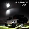MICTUNING 4 Pods White LED Rock Lights with Wiring Harness, Waterproof Underglow Underbody Light Kit for Car Truck ATV UTV SUV Offroad Boat