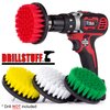 Drill Brush Attachment Power Scrubber Brush Set - 4in 4 Piece Soft, Medium and Stiff Power Scrubbing Brush Drill Attachment – Spinning Brush for Cleaning Showers, Tubs, Bathroom, Tile, Grout, Carpet