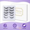 Natural Look Fake Eyelashes Thick Soft Curly Fake Lashes Cat Eye Lashes Mink Fluffy Strip False Lashes Fox Eye Lashes Contact Lens Friendly Easy to Apply 5 Pairs Pack