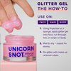 Unicorn Snot Face & Body Glitter Gel - Cosmetic-Grade Holographic Glitter - Stocking Stuffers for Women, Gifts for Teen Girls - Safe and Easy Application & Removal - Pink Glitter, 1.7oz (Flamingo)