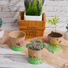 Jecery 30 Sets Garden Paper Craft Kit Planting Kit Pot for Foam Flower Pots for Bulk Craft Kits for Flower Planting Growing Kit Flower Pot Crafts for DIY Painting