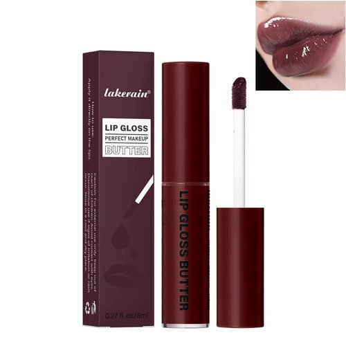 BEUKING Butter Jelly Lipstick Mirror Moisturizing Lip Stain Day/Night Hydrating Beauty Color Long Lasting Coloring Charming Smooth Silk High Pigment Waterproof Lip Glaze for Fuller-looking Lips (3#)