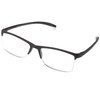 Foster Grant Men's Paolo Square Reading Glasses, Black/Transparent, 59 mm + 1.25