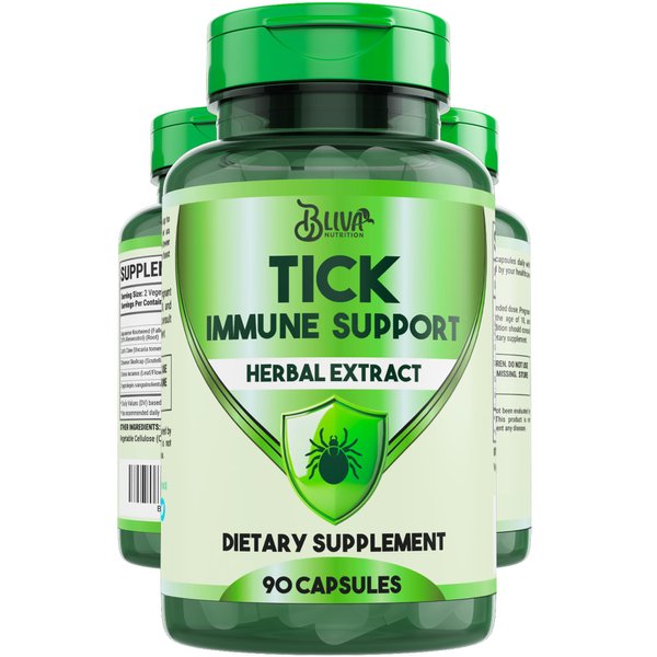 BLIVA Tick Immune Support Supplement - Japanese Knotweed, Cat's Claw, Chinese Skullcap, Cryptolepis - Advanced Tick Herbal Complex Formula - 90 Vegan Capsules