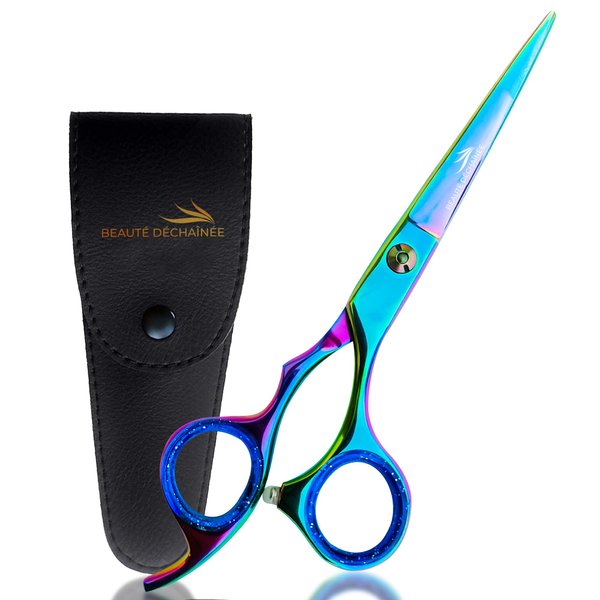 BEAUTÉ DÉCHAÎNÉE Professional Barber Shears - 6.5 Inch Premium Haircutting Scissors Stainless Steel Hairdressing Scissors for Men & Women (Multi Color)