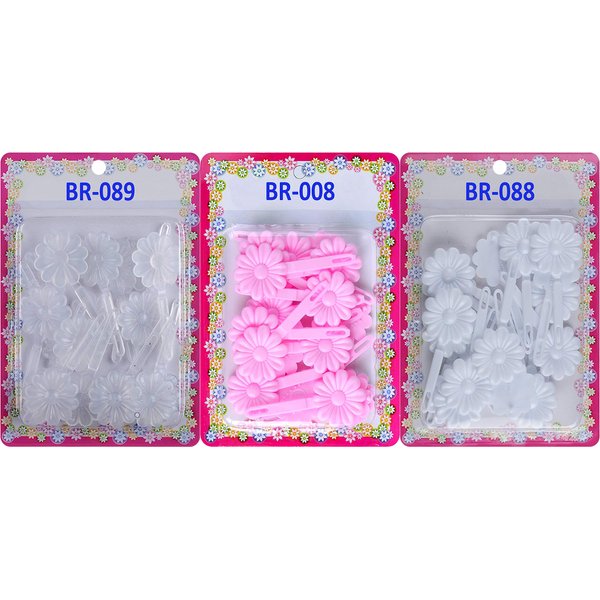 Tara Girls Self Hinge Plastic Bow Hair Barrettes Selection Pack Of 3 (COMBO20)