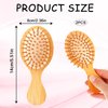 2 PCS Travel Brush,Bamboo Brush Mini Hairbrush Anti-Static Travel Brushes for Hair Massage Scalp Detangling Brush Yellow Mini Hair Brush Natural Wooden Pocket Travel Small Hair Brush for All Hair