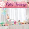 MEFENG Pink Little Miss Threenager Banner - Three Years Old Birthday Party Decor - 3rd Birthday Backdrop for Girl - Yard Sign Baby Shower Party Supplies - Lager Third Birthday Decorations -9.8x1.6 ft.