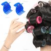 AUEAR, 12 Pack Hair Roller Clip Hot Roller Curler Claw Clips Plastic Hair Curlers Clips Replacement Hair Styling Tool Blue