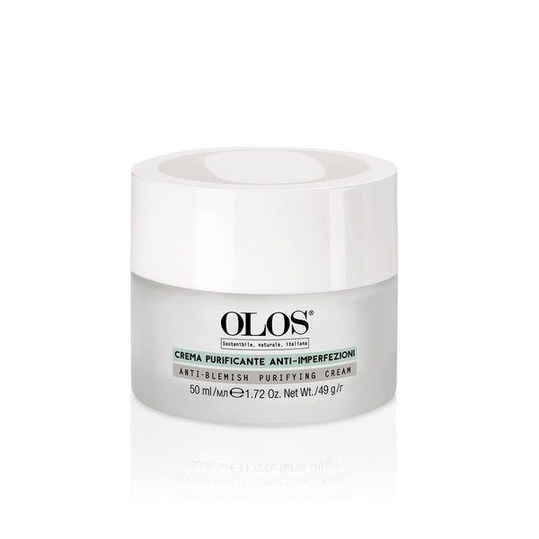 OLOS Anti-Blemish Purifying Cream, 1.7 oz - Anti Aging Face Cream, Blackhead Remover - Acne Treatment Enriched with Vitamin E, Aloe - Non-comedogenic