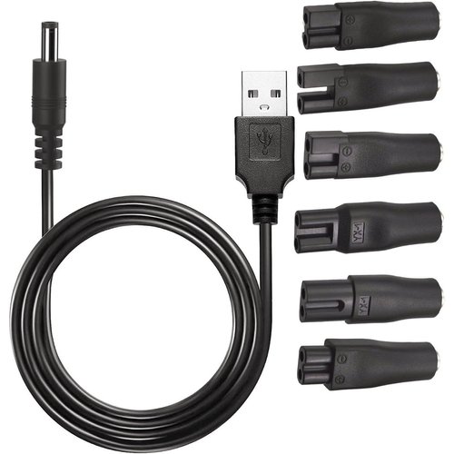 HJEFBDP 3.7V - 5V Universal Electric Hair Clippers Replacement Charger USB for Various Brands Electric Hairdressers, Electric Shavers, Electric Dog Clippers, Electric Razor, with 6 Adapter Plug