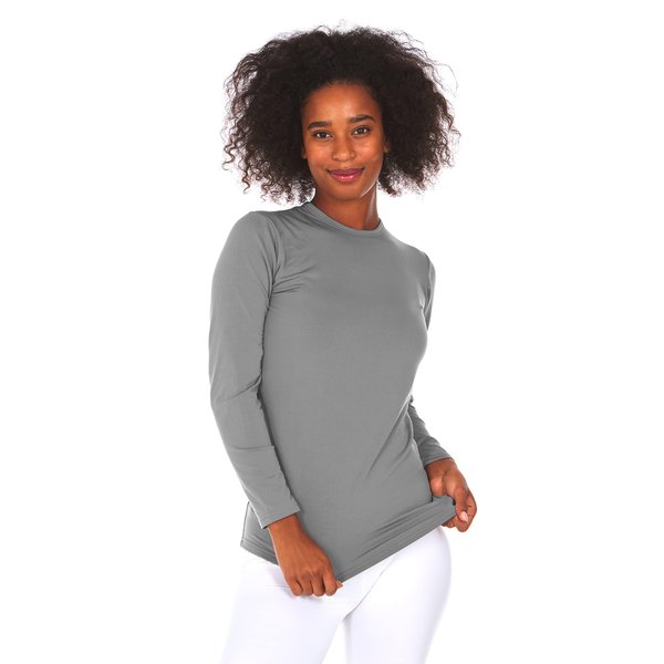 Thermajane Long Sleeve Thermal Shirts for Women Cold Weather, Womens Thermal Underwear Tops, Base Layer Women Thermal (Grey, Medium)