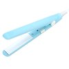 Flat Iron Curler, 2.8 X 0.7Inch Mini Simple Hair Straightener European Plug 2 in 1 Ceramic Tourmaline Plate Heating Flat Iron for Curly Hair Straight Hair(Blue)