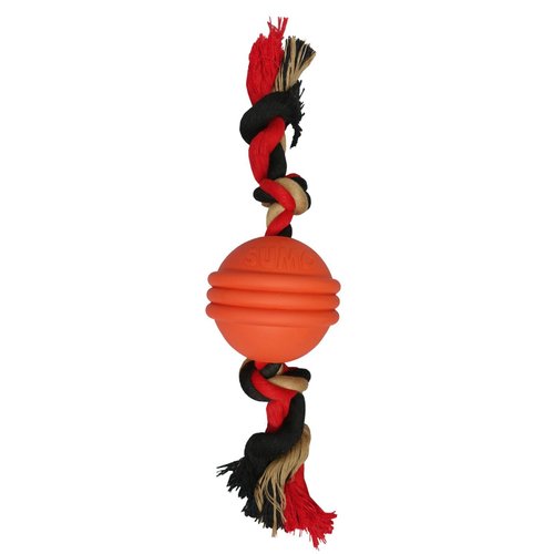 SUMO Rubber fit Ball with Rope Dog Toy